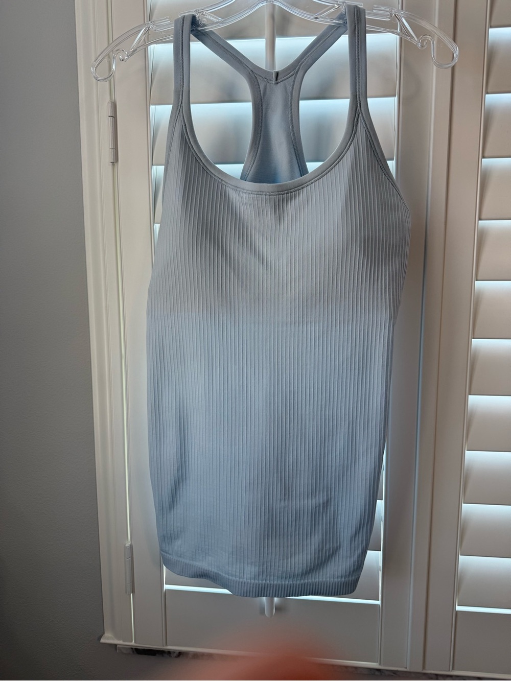 lululemon athletica Light Blue Ribbed Racerback Tank